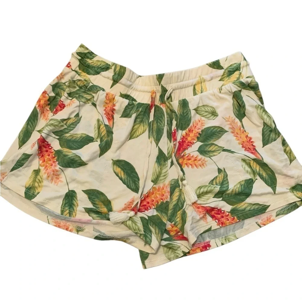 Stars Above Tropical Print Pajama Shorts